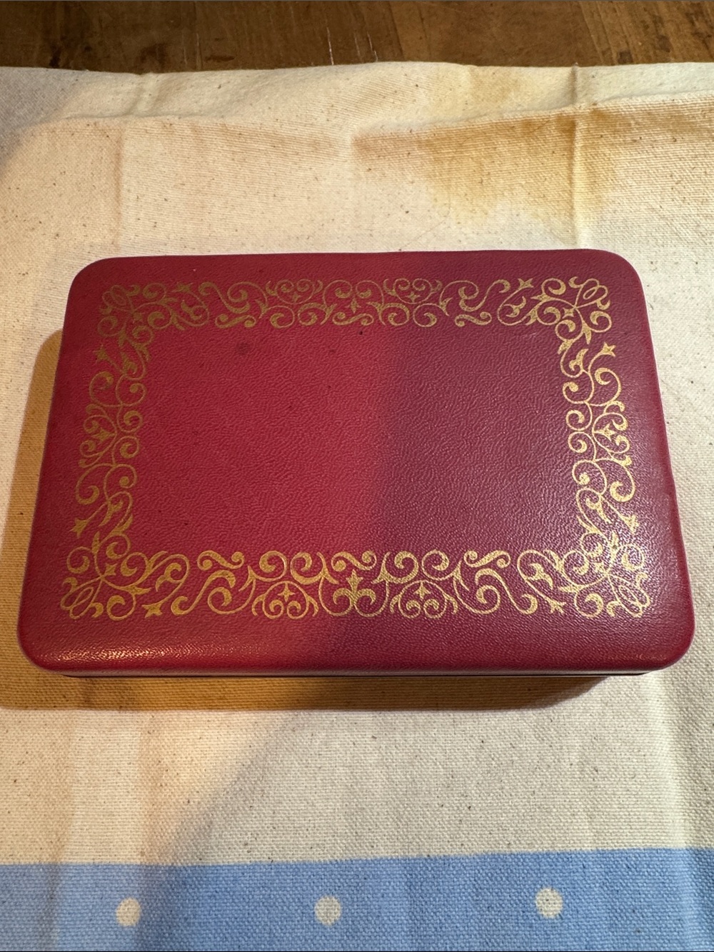 Farrington rose  Jewelry Box with Gold Filigree